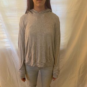 Grey lightweight hoodie from Brandy Melville